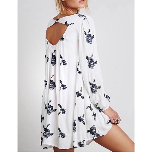 FREE PEOPLE White Embroidered Emma Austin Mini Swing Dress - Picture 4 of 7